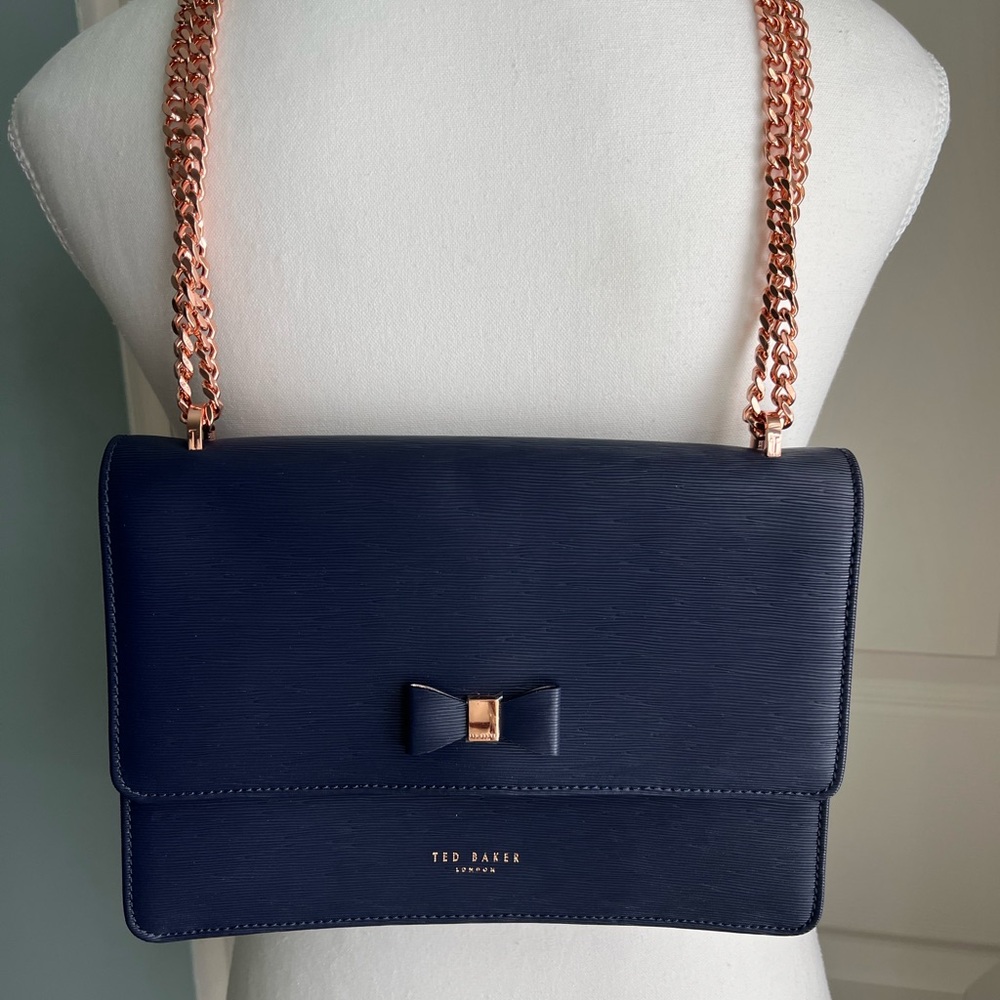 Ted Baker Navy Blue Leather Bag.